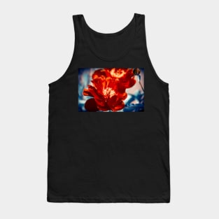 Red Peony Flowers Tank Top